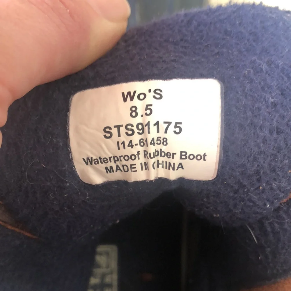 Sperry Saltwater Topsider Leather Women’s Snow Duck Boots in Navy Blue Sz 8.5